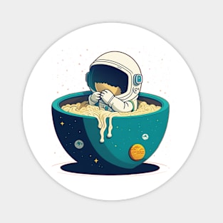 Astronaut in noodles bowl Magnet